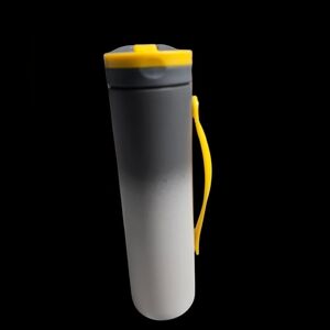 Elemental Ombre Yellow And Gray With Straw Travel Tumbler With Straw